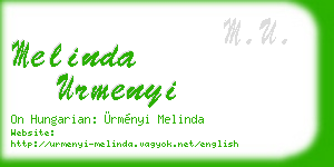 melinda urmenyi business card