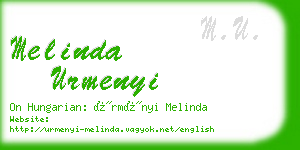 melinda urmenyi business card